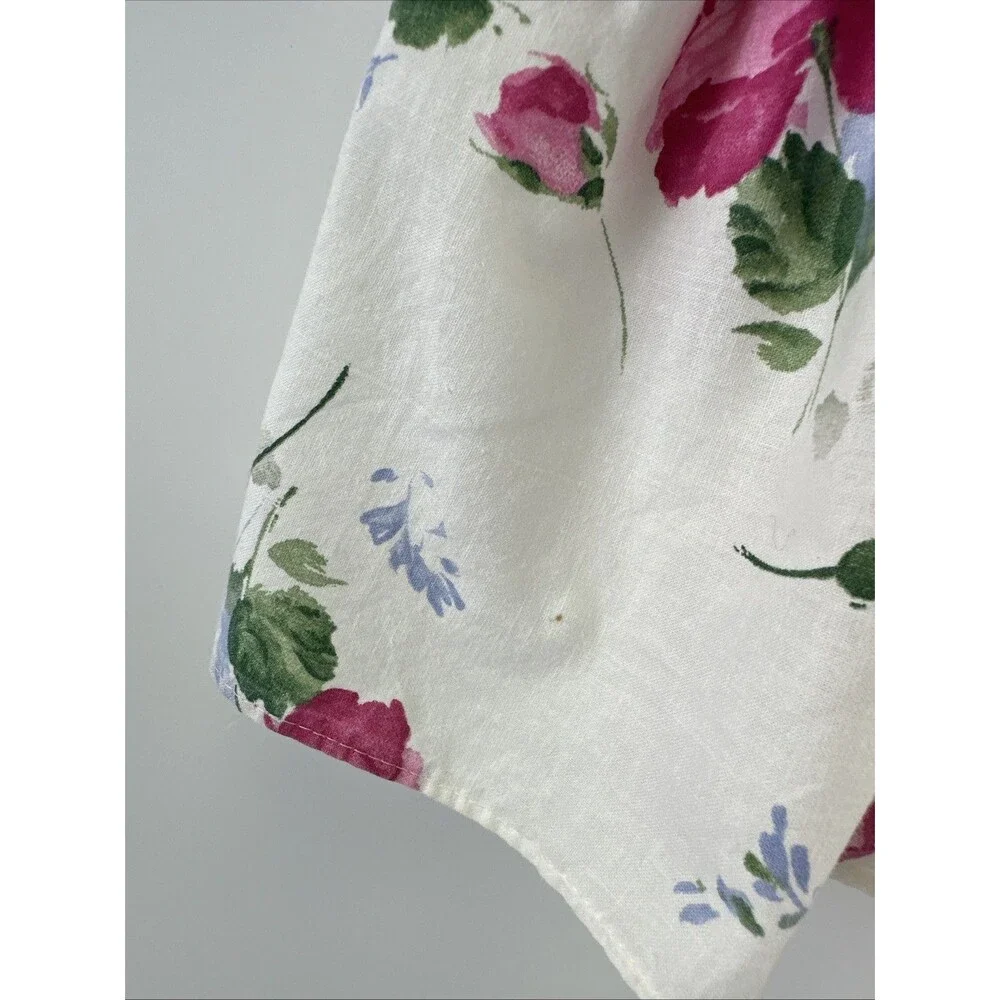 Byer Too! Vintage Dress Peplum Layered White Pink Ruffle 90s Button‎ Juniors 5